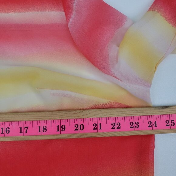 ALYX Womens Button Up Colorful Striped Sheer Blouse Top Size L Roll Tab Sleeve - Picture 11 of 13